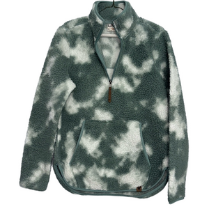 Life Integrity Earth Sherpa Fleece Pullover Jacket 3/4 Zip Pocket Sage Green Med